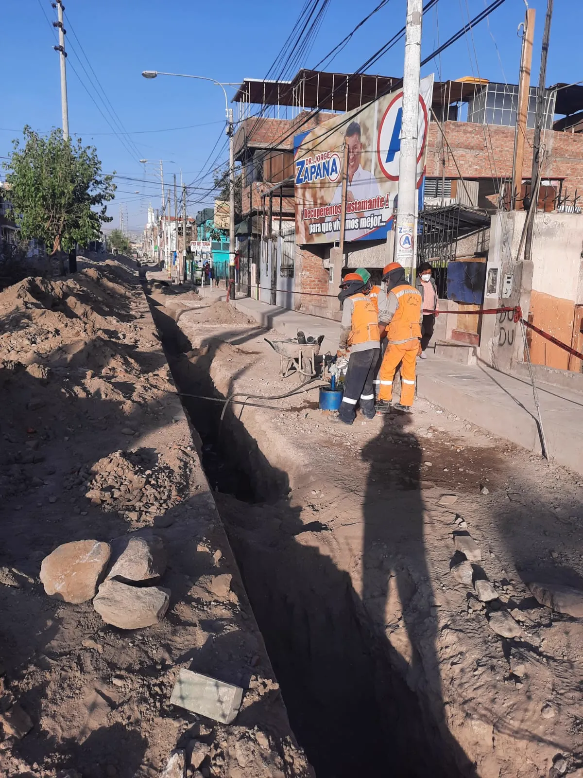 Excavación para trabajos de instalación de red